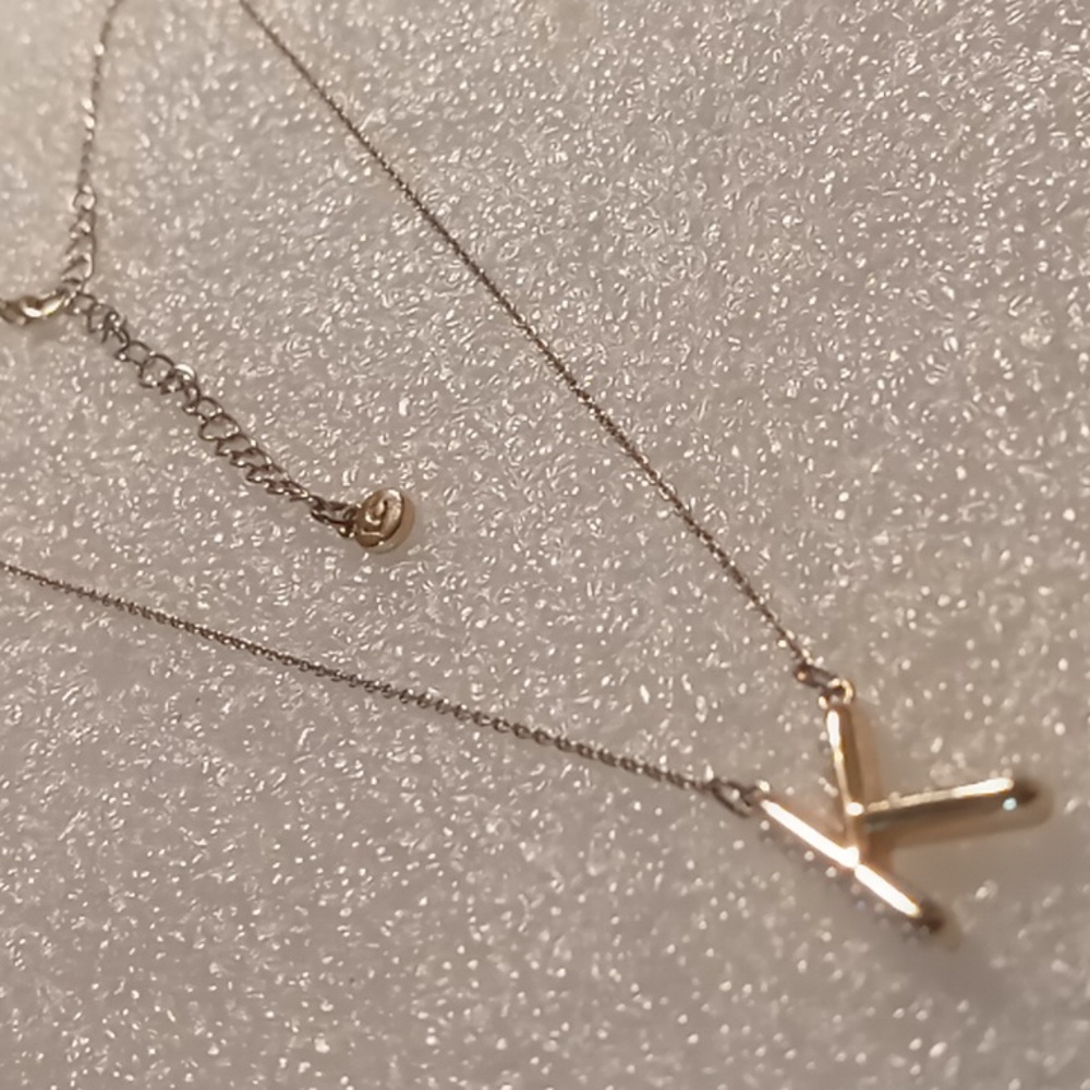 Lauren Conrad Gold Initial 'K' Necklace with Pearls. 18+2 In. Long - Picture 4 of 5